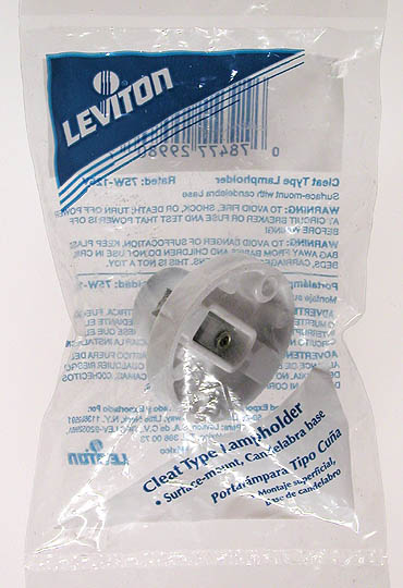 Leviton Mfg 105-10028-000 Lampholder Porcelain Cleat Type
