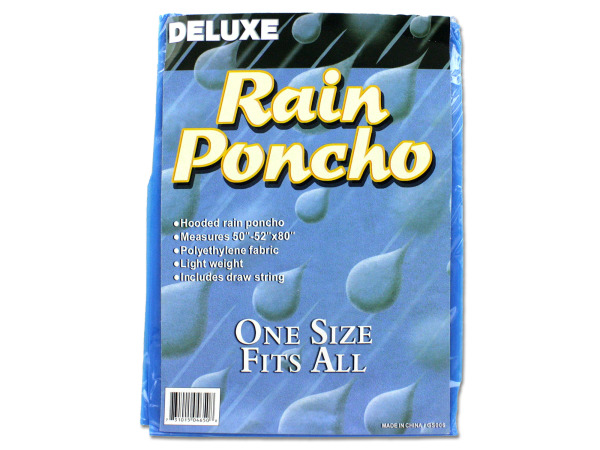 Deluxe Rain Poncho - Assorted Colors - Case Of 96