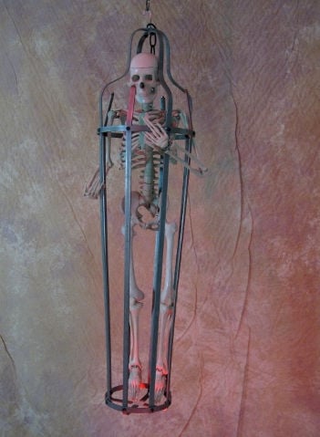 Iron Skeleton Cage With Plain Skeleton Medium Size - 33 Inch