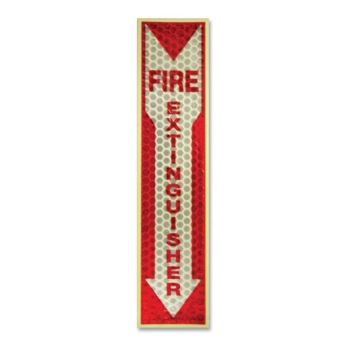 Mle151833 Fire Extinguisher Sign, Glow In Dark, 4 In. X 16.75 In., Rd- We