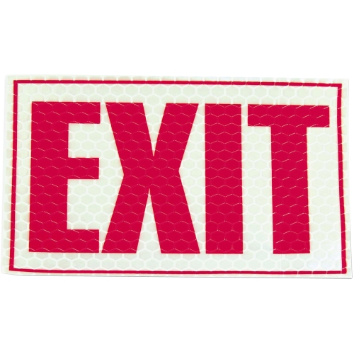 Exit Sign, Glow In Dark, .174 In. X 9.75 In.,7.75 In., Red- White