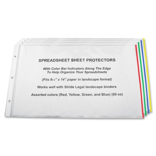Stride Inc. Stw61300 Sheet Protector 8.5 In. X 14 In. Multi Color Tabs 60- Bx Cl
