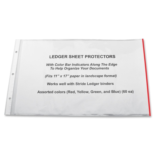 Stride Inc. Stw61400 Sheet Protector 11 In. X 17 In. Multi Color Tabs 60- Bx Cl