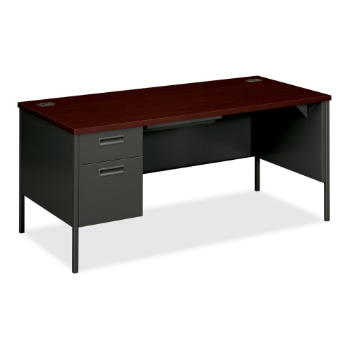 Honp3266lns Left Single Pedestal Desk 66 In. X 30 In. X 29.5 In. Mahogany- Ccl