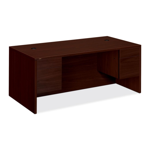 Double Pedestal Desk Rectangle Top 72 In. X 36 In. X 29.5 In. Mahogany