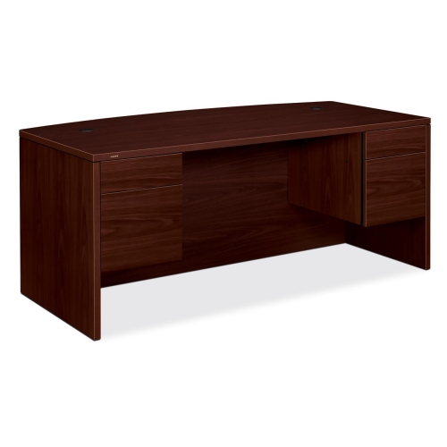 Hon10595nn Double Pedestal Desk Bow Top 72 In. X 36 In. X 29.5 In. Mahogany