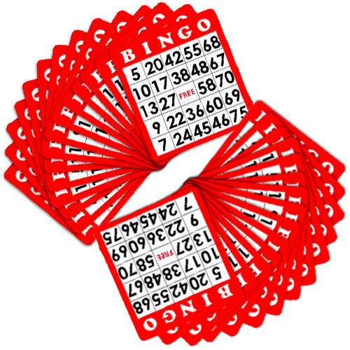 Gbin-203 100 Pack Of Red Bingo Cards