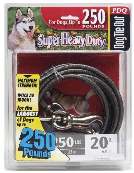 Q6820 000 99 20 Ft. Extra Extra Large Dog Pdq Cable Tie Out