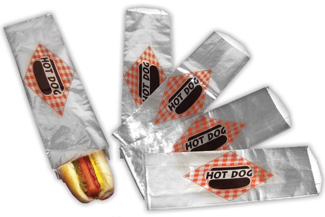 Hot Dog Foil Bag Foot Long - 250 Bags/case
