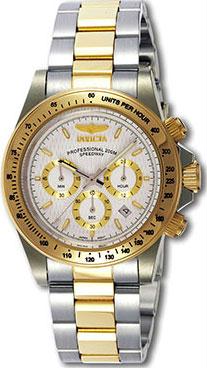 9212 Mens Two Tone Stainless Steel Speedway Diver Chronograph White Dial Watch