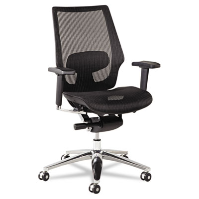 Alera Ke4218 K8 Series Ergonomic Multifunction Mesh Chair, Aluminum Base-frame, Black