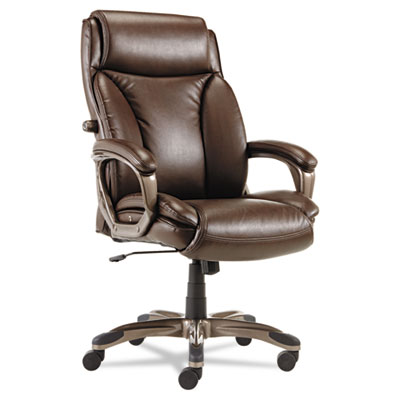 Alera Vn4159 Veon Series Executive High-back Leather Chair, With Coil Spring Cushioning, Brown
