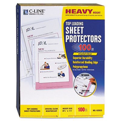 C-line 62023 Heavyweight Polypropylene Sheet Protector, Clear, 11 X 8.5