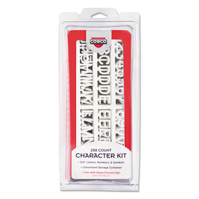 Consolidated Stamp 098233 Character Kit, Letters, Numbers, Symbols, White, Helvetica, 258 Pieces