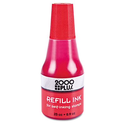 Consolidated Stamp 032960 2000 Plus Self-inking Refill Ink, Red, .9 Oz. Bottle