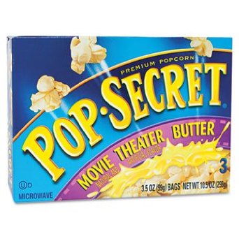 28783 Microwave Popcorn, Movie Theatre Butter, 3.5 Oz Bags, 10-bx
