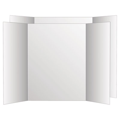 26790 Two Cool Tri-fold Poster Board, 36 X 48, White-white, 6-carton