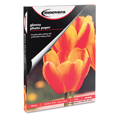 Innovera 99490 Glossy Photo Paper 8.5 x 11 100 Sheets-Pack