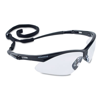 25676 Nemesis Safety Glasses, Black Frame, Clear Lens