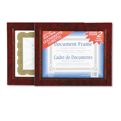 21200 Leatherette Document Frame, 8.5 X 11, Burgundy, Pack Of Two