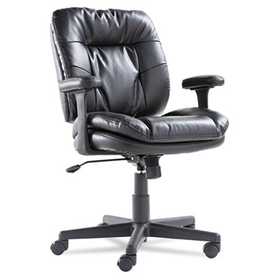 Swivel-tilt Leather Task Chair, Black