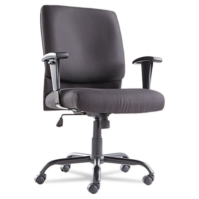 Big & Tall Mid-back Swivel-tilt Chair, Fabric, Black