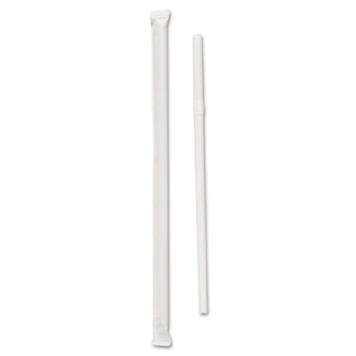 875wx2050pk Wrapped Jumbo Flexible Straws, Polypropylene, 7.63 In. Long, White, 400 Straws-pk