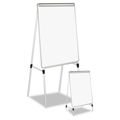 43033 Adjustable White Board Easel, 29 X 41, White-silver