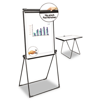 43030 Foldable Double Sided Dry Erase Easel, 28.5 X 37.5, White-black