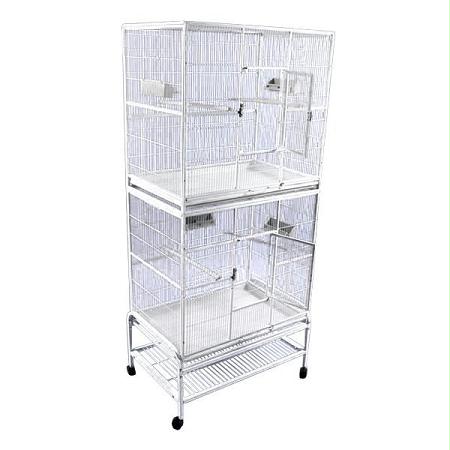 Double Stack Flight Cage - White
