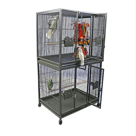 Double Stack Bird Cage - Black