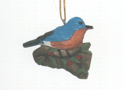 Bluebird With Holly Ornament