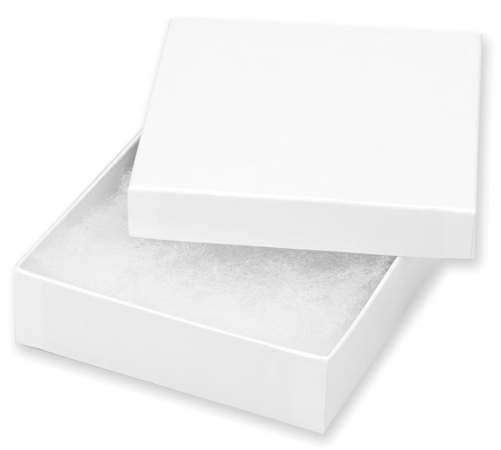 Jewelry Boxes 3.5 In.x3.5 In.x1 In. 6- Pkg-white