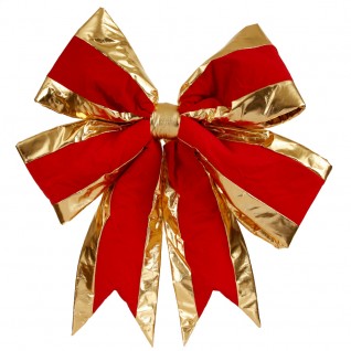 24 In. X 30 In. Red Structured Bow Gold Trim