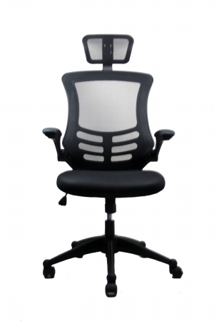Rta-80x5-bk Executive High Back Chair With Headrest - Black