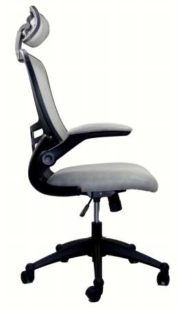 Rta-80x5-sg Executive High Back Chair With Headrest - Silver Grey