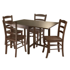 94545 Lynden 5pc Dining Table With 4 Ladder Back Chairs - Antique Walnut
