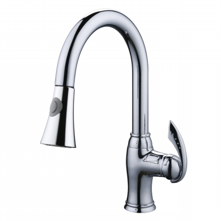 Yp28ckpo-pc Single Handle Kitchen Faucet With Pull-out Sprayer, Polished Chrome