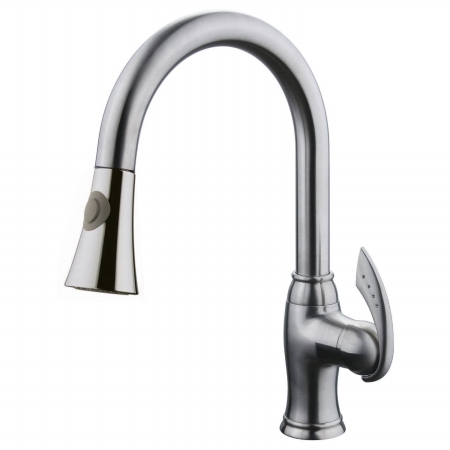 Yp28ckpo-bn Single Handle Kitchen Faucet With Pull-out Sprayer, Brushed Nickel