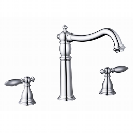 Yp68kf-pc Two Handle Widespread Kitchen Faucet, Polished Chrome