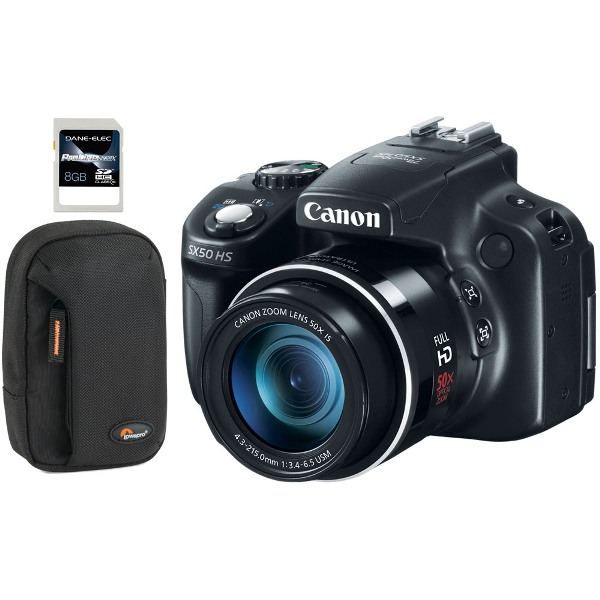 Canon 6352B001-3A-KIT PowerShot SX50 HS Camera Case -LP36322-0EN & 8GB SD Card
