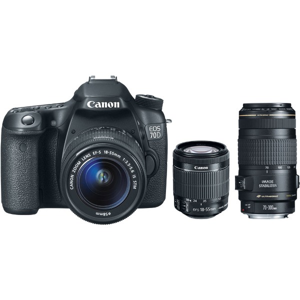 Canon 8469B009L2-KIT EOS 70D Camera with EF-S 18-55mm IS and EF 70-300 xtra lens -0345B002