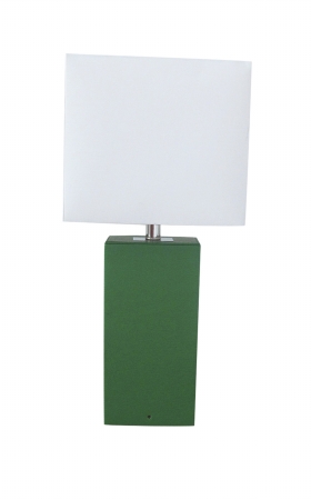 Lt1025-grn Modern Green Leather Table Lamp