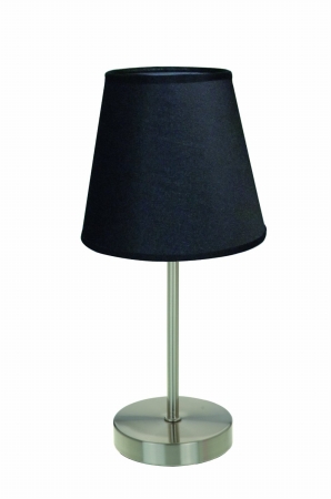 All The Rages Lt2013-blk Sand Nickel Mini Basic Table Lamp With Black Shade