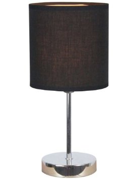 All The Rages Lt2007-blk Chrome Mini Basic Table Lamp With Black Shade