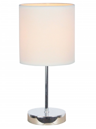 All The Rages Lt2007-wht Chrome Mini Basic Table Lamp With White Shade