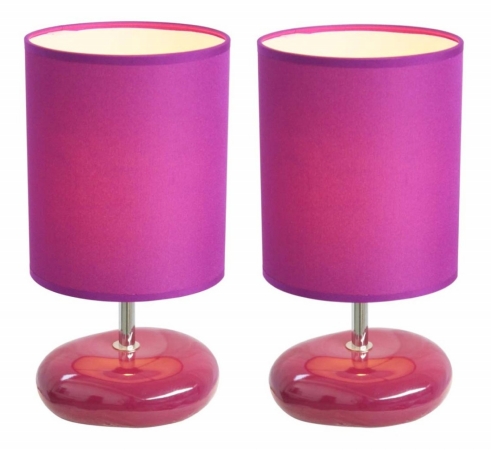 All The Rages Lt2005-prp-2pk Stonies Purple Small Stone Look Lamp - 2 Pack