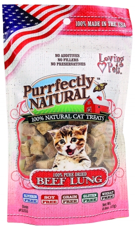 Loving Pet Purrfectly Natural Cat Treats 0.6 Ounce Beef Lung 5255