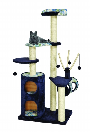 Feline Nuvo Playhouse Cat Furniture 35x25x62 Inch Navy 139p-bl