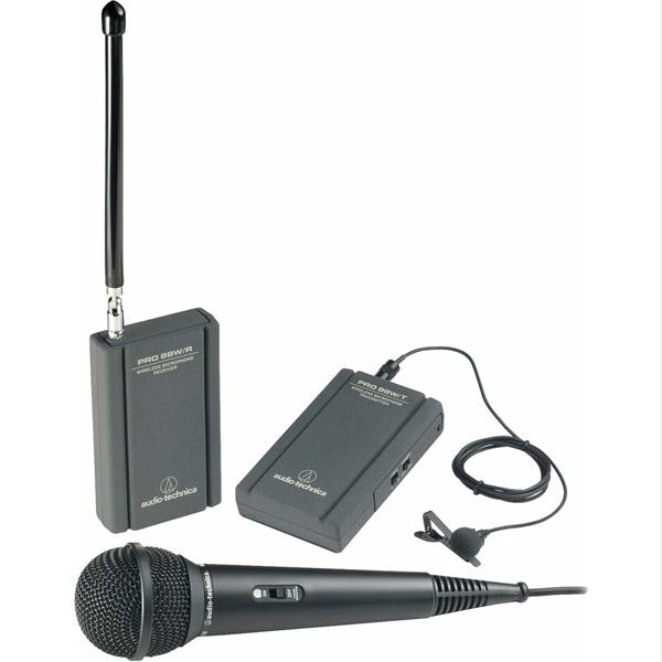 Audio-Technica Professional VHF Wireless Lavaliere and Hand-Held Camcorder Microphone System - ATR-288W